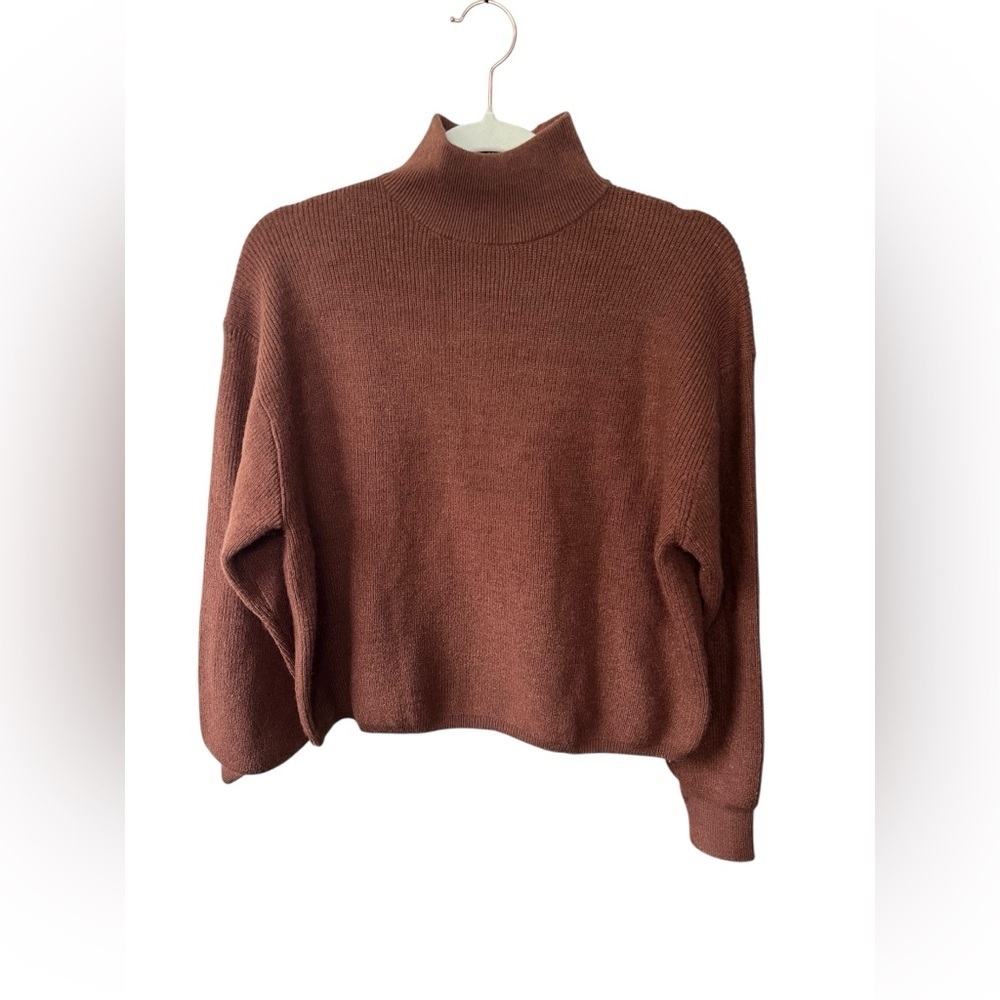 Oak + Fort Mockneck Sweater in Coffee Bean, Size - Picture 2 of 10